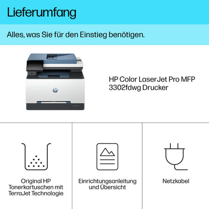 HP Color LaserJet Pro 4202dw | A4 Farblaserdrucker | WLAN | Duplex | TerraJet Toner