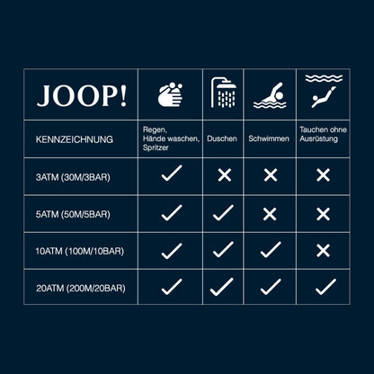 JOOP! Leder Analog Quarz-Armbanduhr für Damen: Blau inkl. Geschenk Box