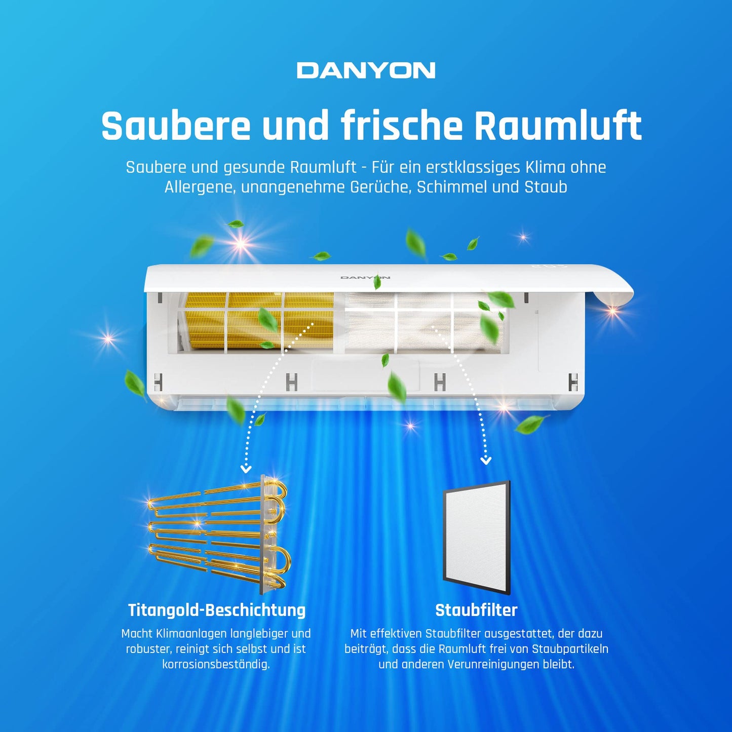 Danyon multi-split air conditioner with 2 indoor units: 18000BTU - 5.2kW - Wifi + APP