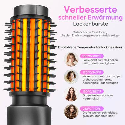 Wireless Reise-Lockenstab-Minibürste für Frauen (7000mAh): USB-Aufladbar mit Negativen Ionen