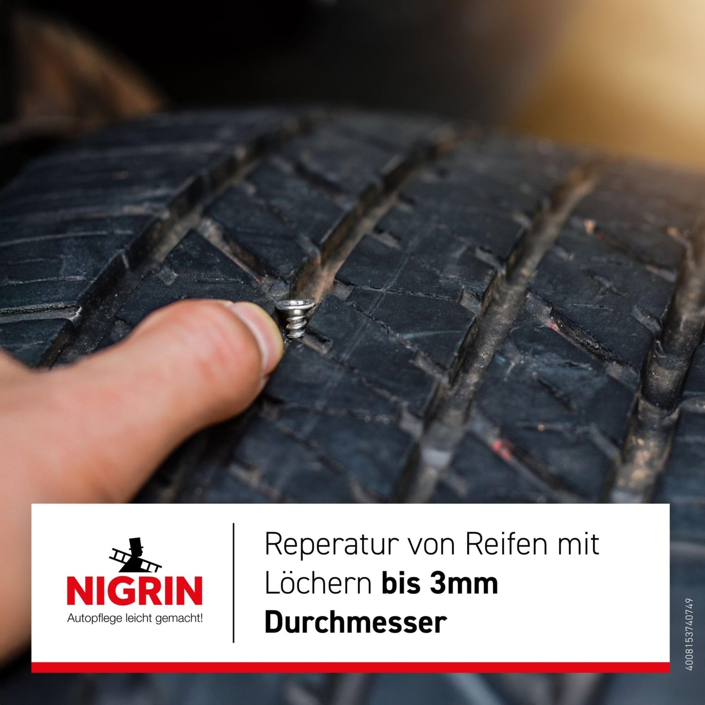 NIGRIN Reifendicht (500ml): Sofortige Pannenhilfe repariert Löcher im Handumdrehen