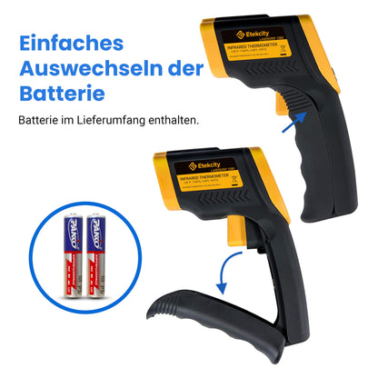 Industrie Digital Infrarot Thermometer -50 bis +610°C mit LCD Beleuchtung (Nicht für Menschen)