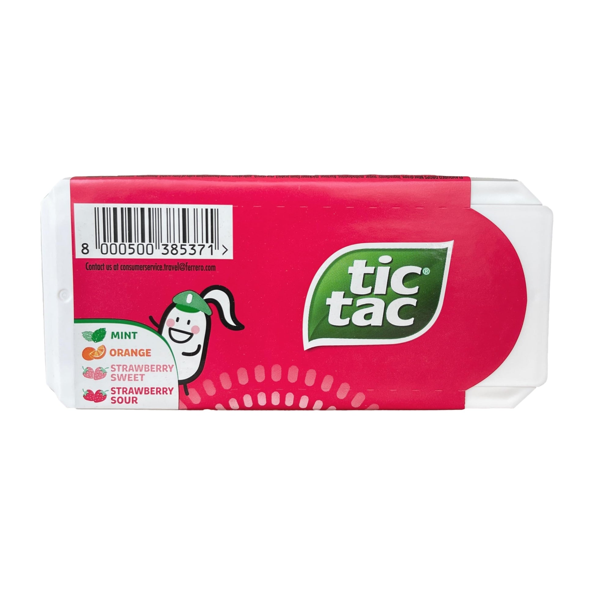 Kleiner Genuss, große Vielfalt – die Tic Tac Strawberry Edition im Mini-Mix bietet dir 60 handliche Schachteln à 3,8 g in vier leckeren Sorten. Perfekt zum Teilen, für unterwegs oder als süße Aufmerksamkeit – ideal auch zu Halloween oder anderen Anlässen.

Eigenschaften:

Gesamtinhalt: 228 g, aufgeteilt in 60 Mini-Schachteln (à 3,8 g)

Sortenvielfalt: 15x Erdbeer-Süß, 15x Erdbeer-Sauer, 15x Orange, 15x Minze

Ideal zum Verteilen – für Partys, unterwegs oder als Mitgebsel

Kompakt & praktisch: Einzeln verpac