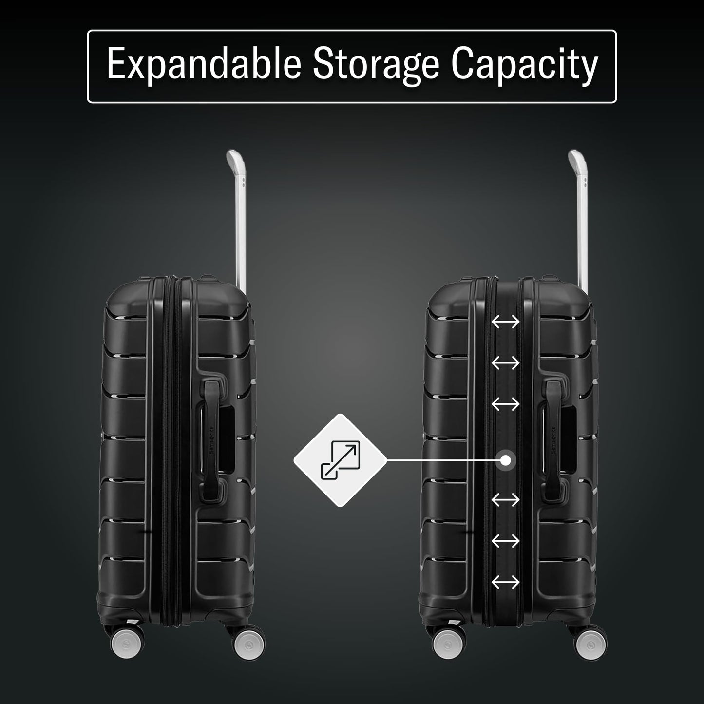 SAMSONITE 'Freeform Hardside' Hartschalen Reisekoffer: Erweiterbar mit Doppeldrehrollen