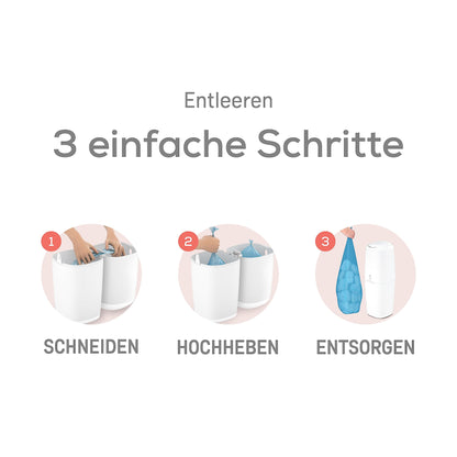 Angelcare Windeleimer Classic XL - Weiß - Geruchssicher & umweltschonend
