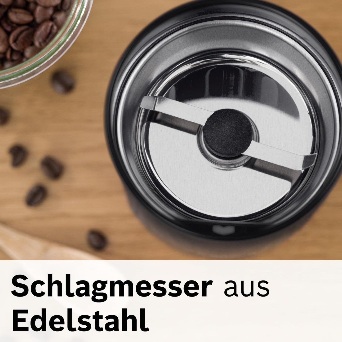 Bosch Electric Coffee Grinder (TSM6A013B): Stainless steel chopping blade, 180W, 75g bean container