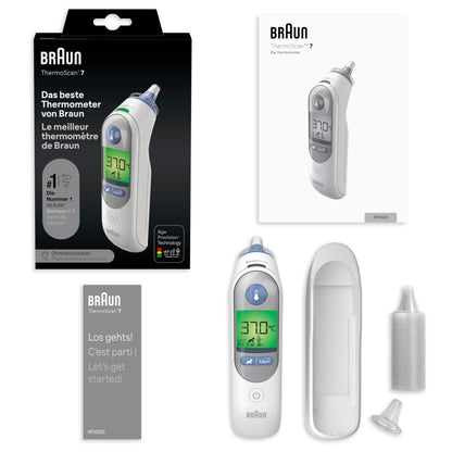 Braun ThermoScan-7 Ohrthermometer mit Age Precision & ExacTemp inkl. 21 Hygiene Caps