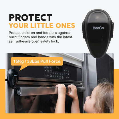 BeeGo® Backofen Kindersicherung für Babys & Kleinkinder: Einfache Installation (Schwarz)