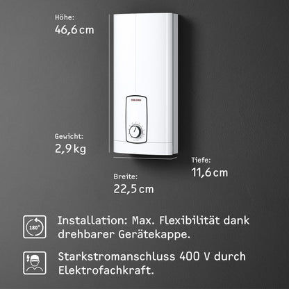 STIEBEL ELTRON Elektronischer Durchlauferhitzer für Küche und Bad: Energiesparend