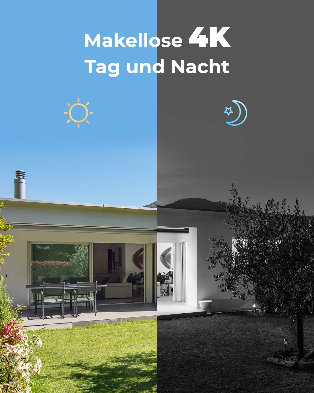 Reolink 4K-Überwachungskamera-Set (RLK8-800B4): Innen und Outdoor, Personenerkennung, Fahrzeugerkennung