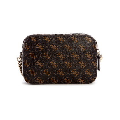 GUESS 'Noelle' shoulder bag in brown logo design with zipper | Crossbody bag