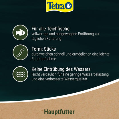 Tetra Pond Sticks (10L bucket) - Fish food for all pond fish: Clear water in the pond