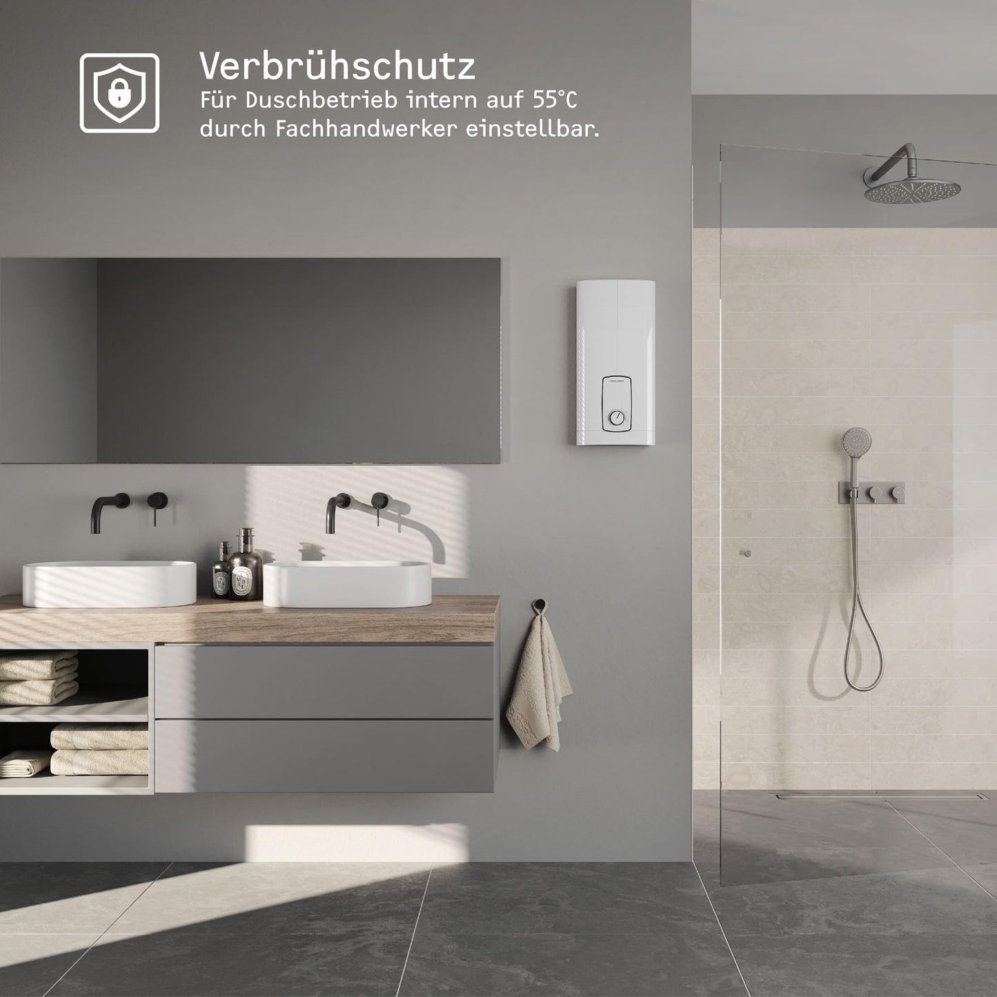 STIEBEL ELTRON Elektronischer Durchlauferhitzer für Küche und Bad: Energiesparend