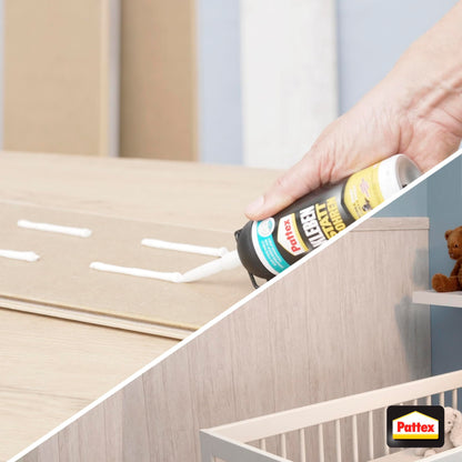 Pattex 'Kleben statt Bohren' Montagekleber (Extra Stark) mit einfacher Verwendung | 133g: Alle Materialien, ohne Lösungsmittel,