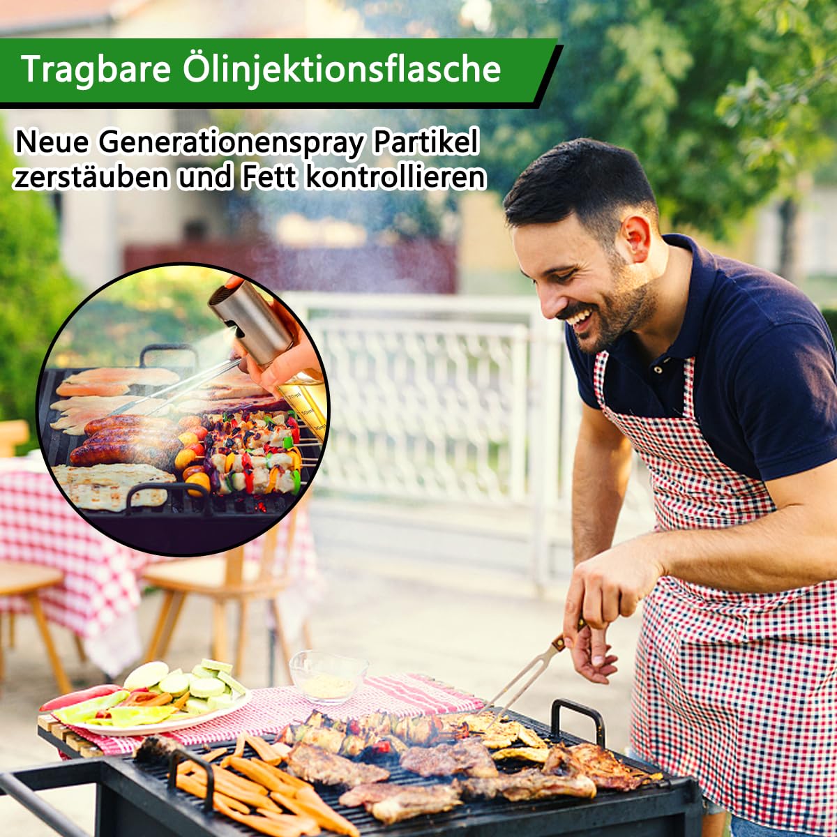 BETA NOBLE Ölsprüher Glas (100ml) für Küche & Grill mit Fächerdüse