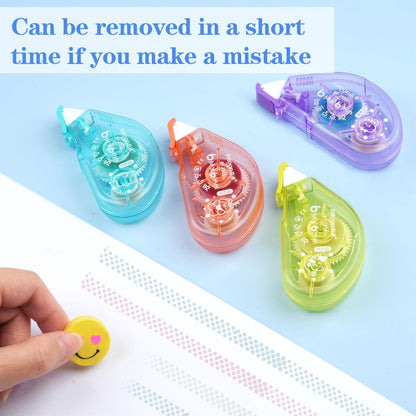 Double-sided adhesive roller set for crafts, school and office (8 pieces - 4 colors)