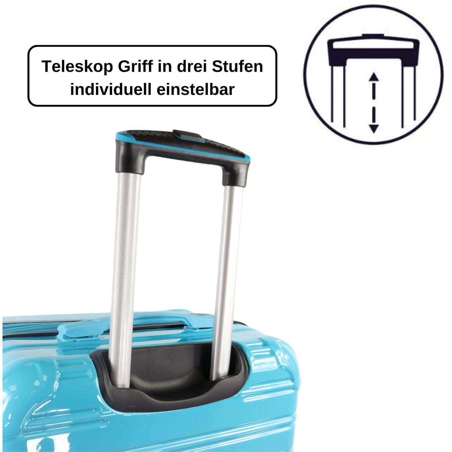 BLADE Hartschalen Reisekoffer-Set (3-teilig) mit TSA Schloss: Erweiterbar (Blau-Pink)