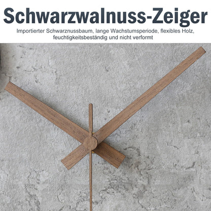Stellarize Modern Holz 3D-Wanduhr (30cm) ohne Tickgeräusche für Wohnzimmer, Küche, Büro