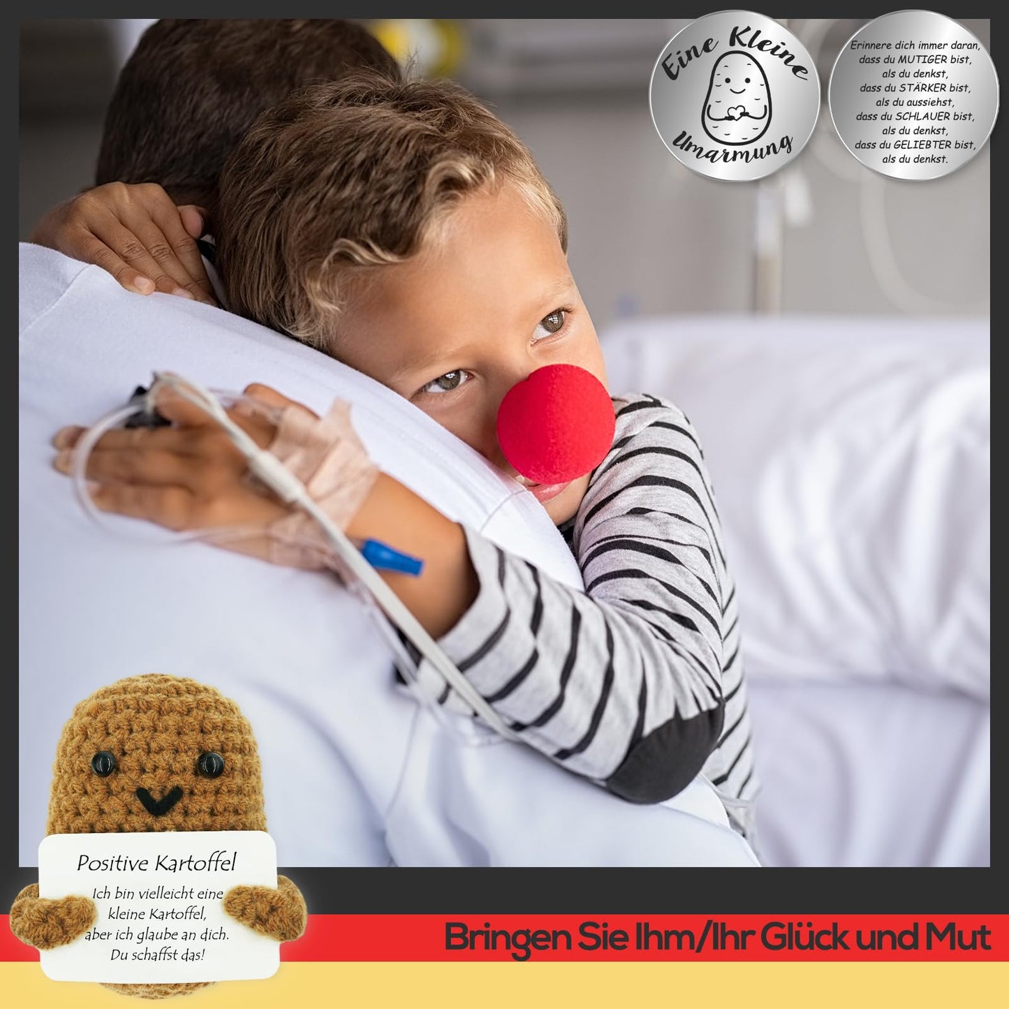 Tixlux Positive Kartoffel: Handgemachte Ermutigungs-Puppe | Silber & Geschenkidee