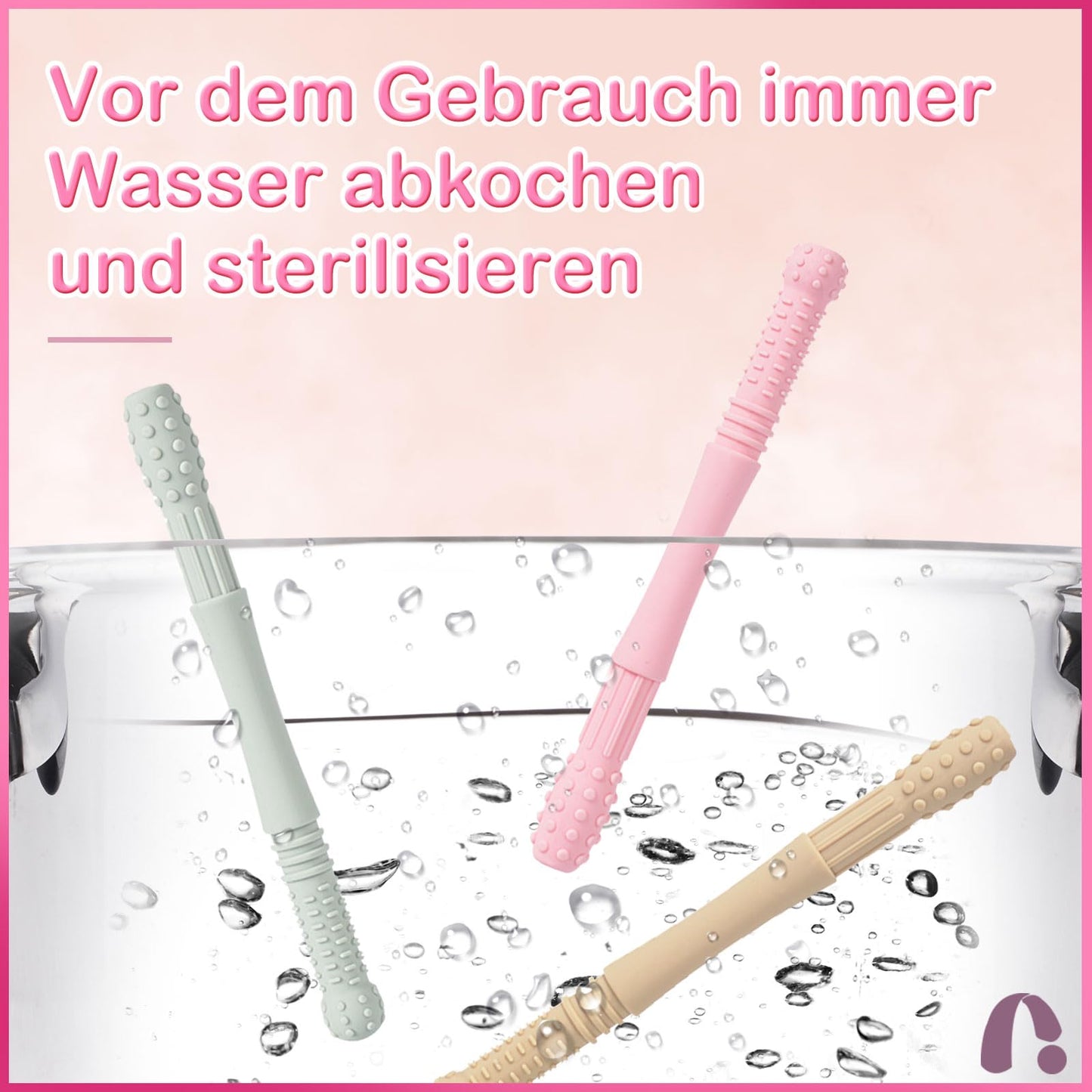OKONKN Beißröhrchen (6 Stück): Zahnungshilfe aus Silikon - BPA-frei & kühlbar