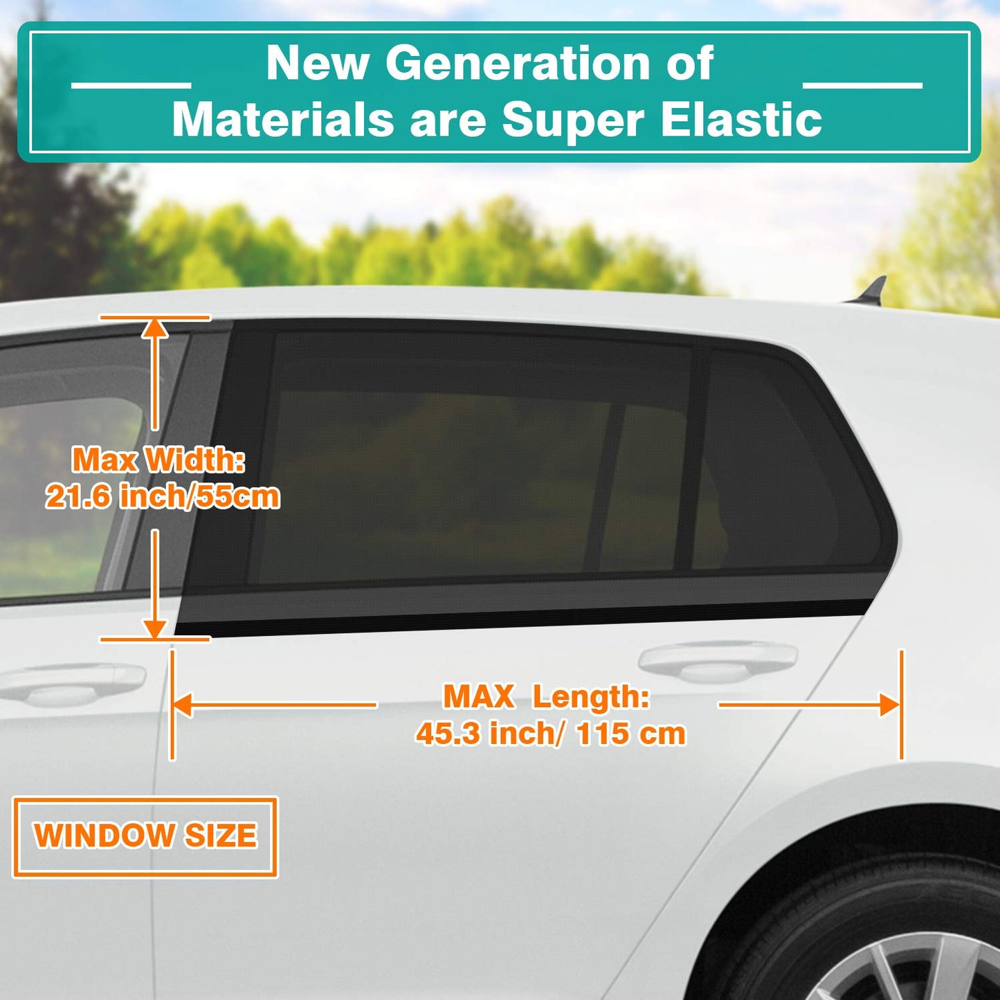 WIN.MAX Universal Car Sunshade for Baby with Certified UV Protection (2 Pack-XL)