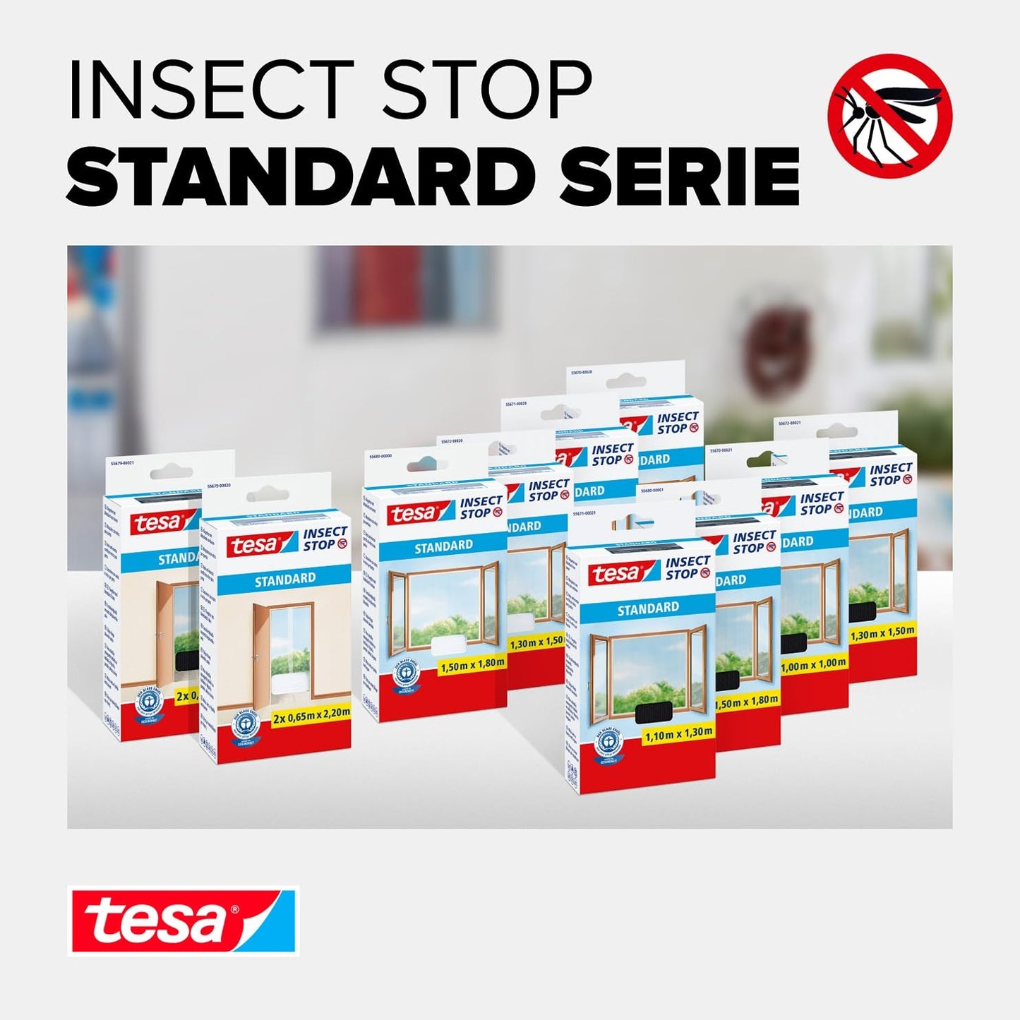 tesa 'Insect Stop' Standard Fliegengitter (130x150cm) für Fenster: Zuschneidbar