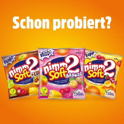 nimm2 Soft (1x 800g large pack): Filled chewable candies in four varieties with fruit juice and vitamins