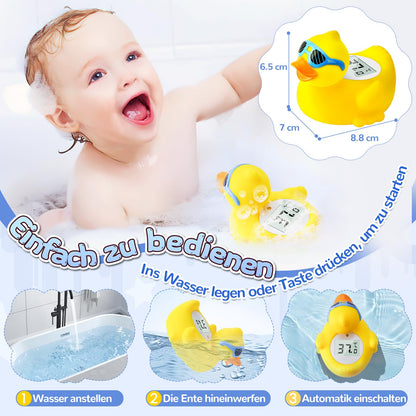 Bath and room temperature thermometer for newborns with LED display