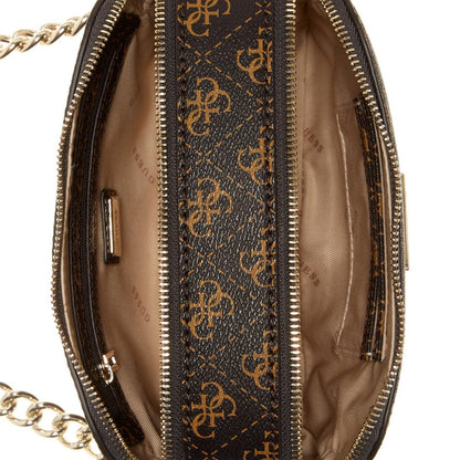 GUESS 'Noelle' shoulder bag in brown logo design with zipper | Crossbody bag