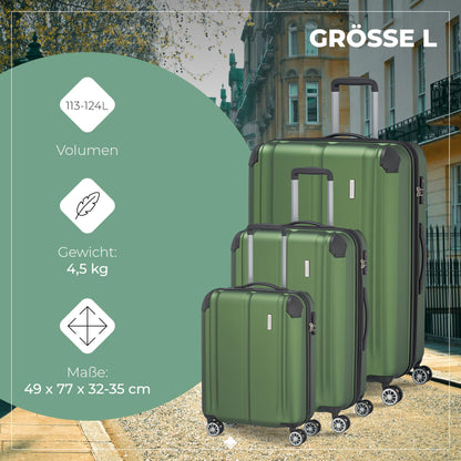 TRAVELITE Hartschalen Reisekoffer-Set mit TSA Schloss + Dehnfalte: Kratzfest