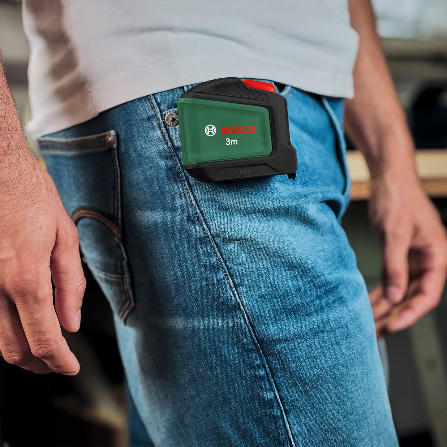 Bosch Maßband (3m) mit Autolock-Funktion | Ergonomisch mit Gürtelclip