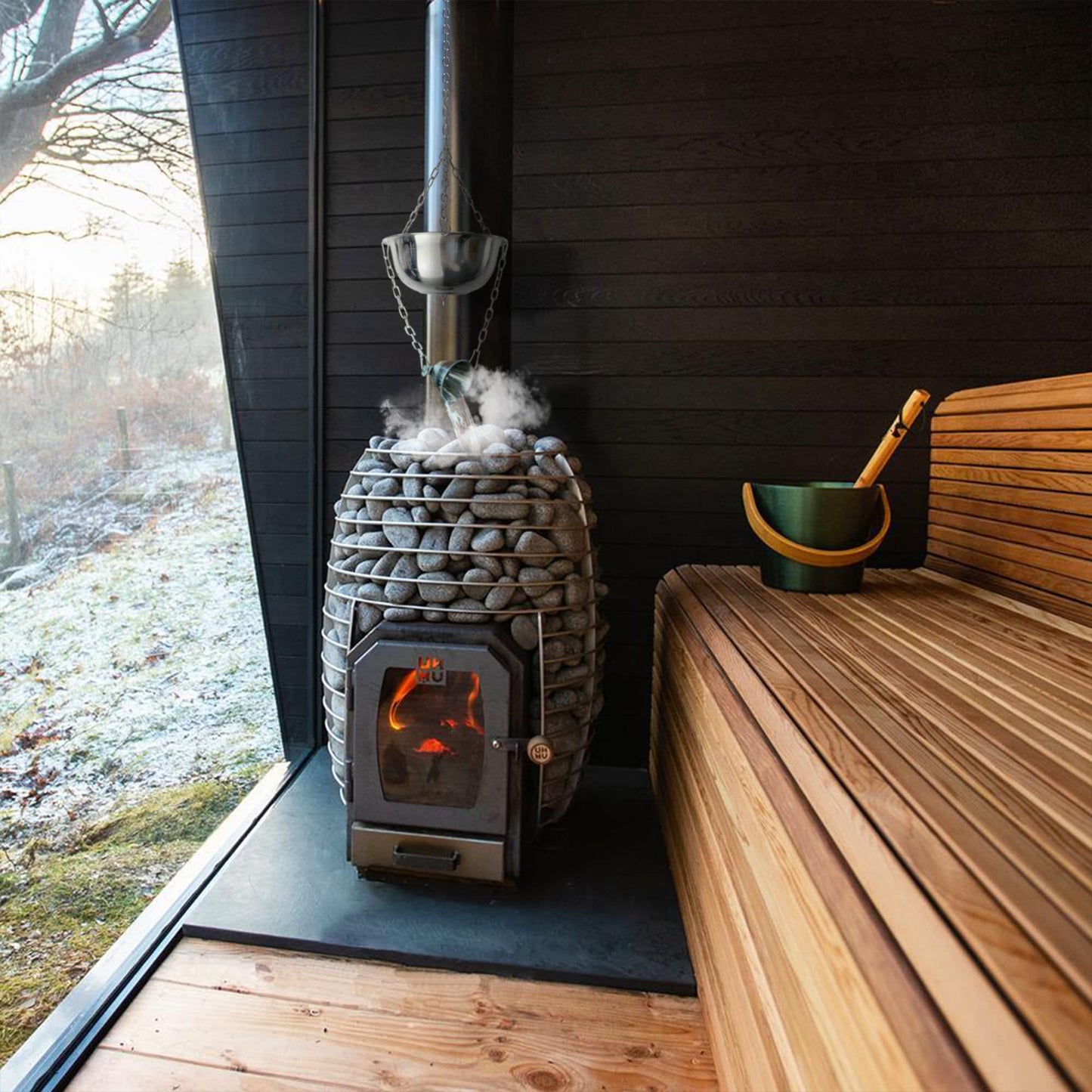 Original Steam Butler Home: Automatic infusion for the sauna made of stainless steel: Continuously adjustable intensity