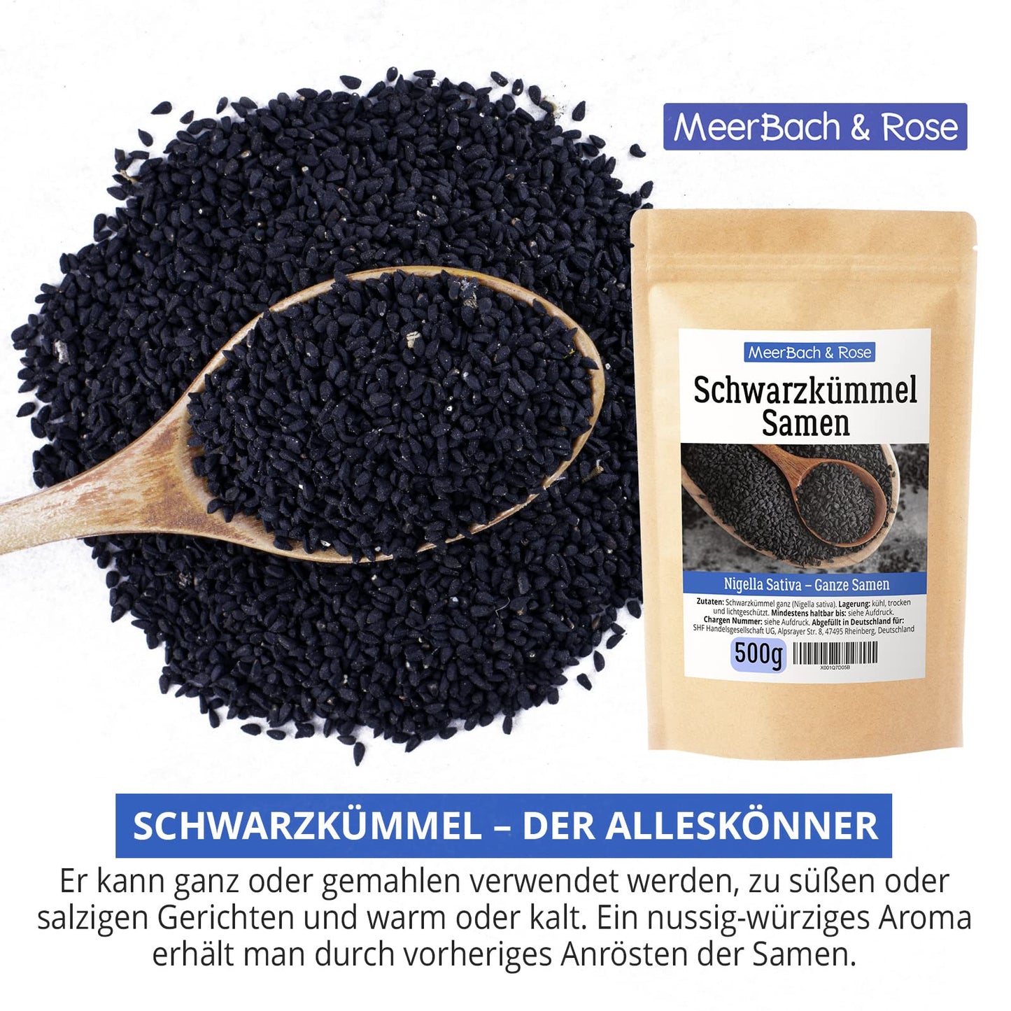 Schwarzkümmel ganze Samen (500g): Nigella Sativa, der Allrounder in Ihrer Küche