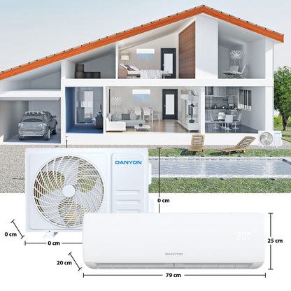 Danyon multi-split air conditioner with 2 indoor units: 18000BTU - 5.2kW - Wifi + APP