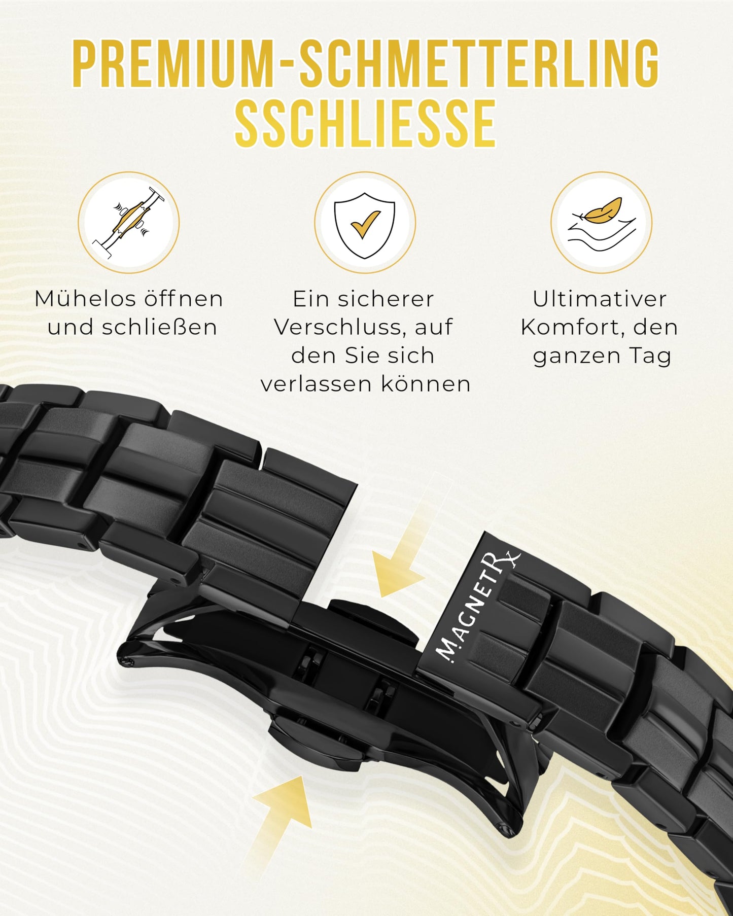 MagnetRX® magnetic bracelet for men made of lightweight titanium, 5,000 Gauss