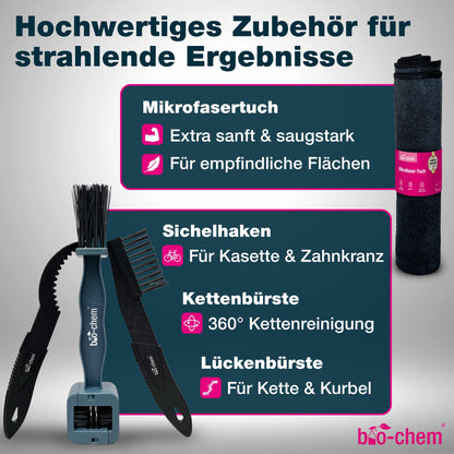bio-chem All-in-One Fahrrad-Reinigungsset 'PROFI' (7-teilig): Effektiv, Materialschonend
