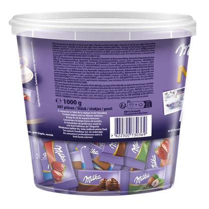 Milka Naps Mix (1kg Dose): Zartschmelzende Mini-Schokoladentäfelchen aus Alpenmilch