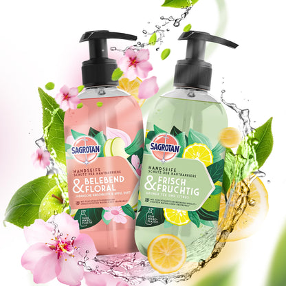 SAGROTAN Hygiene Soap Invigorating and Floral (5x300ml) Hand Soap