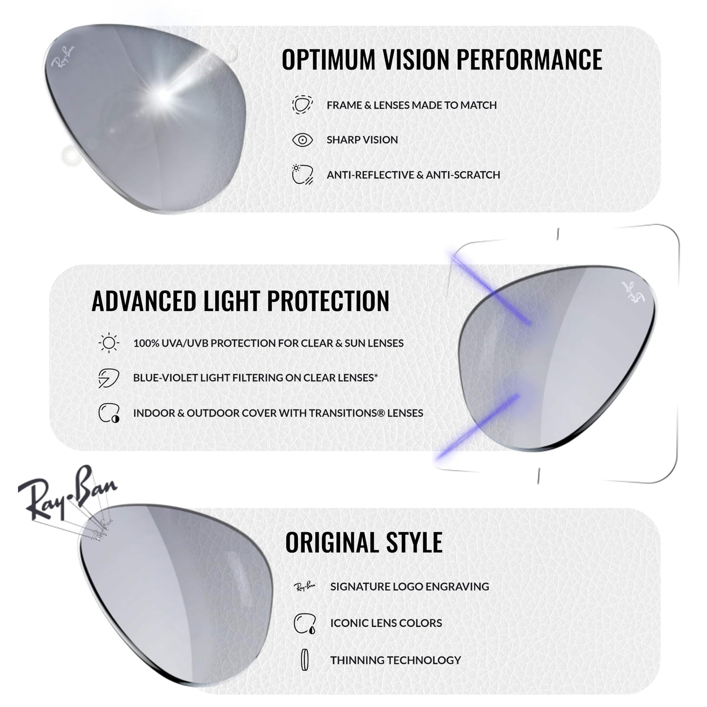 Ray Ban 'Aviator' RB3025 Kristallglas Sonnenbrillen-Set für Herren inkl. Etui