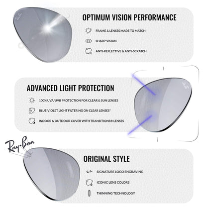 Ray Ban 'Aviator' RB3025 Kristallglas Sonnenbrillen-Set für Herren inkl. Etui