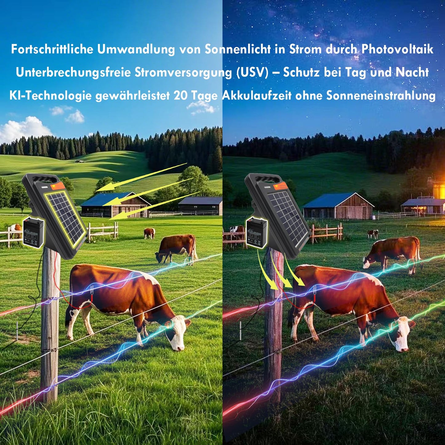 FenceMate Portable Solar Electric Fence Energizer with 0.15J Output for up to 2km