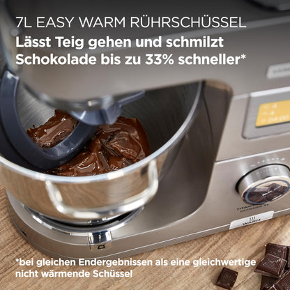 Kenwood Titanium Chef Patissier XL KWL90.034SI (1400 Watt) | Küchenmaschine mit integrierter Waage & Wärmefunktion,