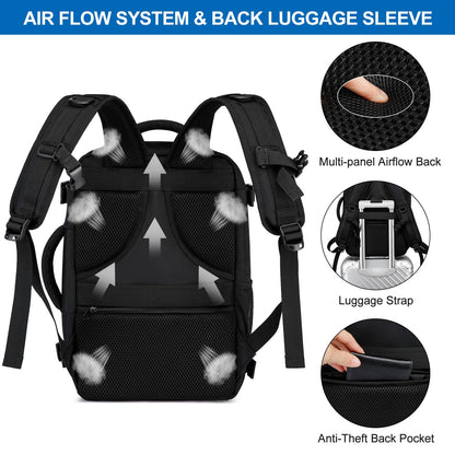 Reiserucksack-Handgepäck (40x20x25cm) mit USB Ladeanschluss für Reisen, Camping