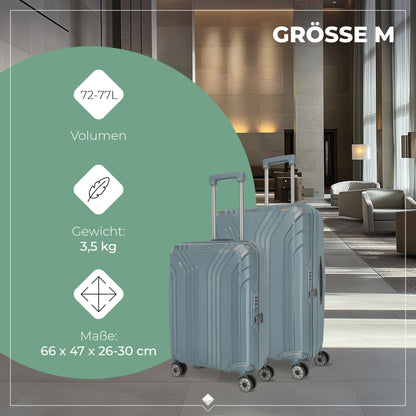 TRAVELITE 'Elvaa' Hartschalen Reisekoffer-Set (3-teilig) mit recyceltem Innenfutter, TSA-Schloss