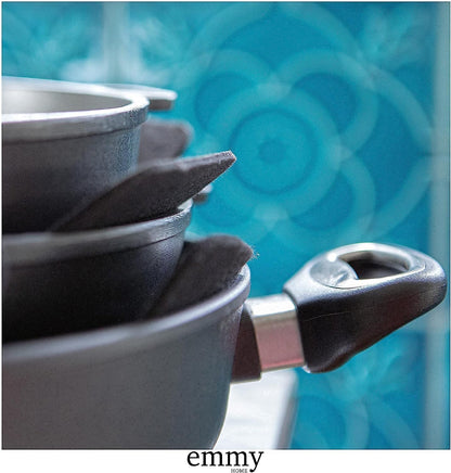 Emmy Home Filz-Pfannenschoner (5 Stück): Stapelschutz, Topfuntersetzer