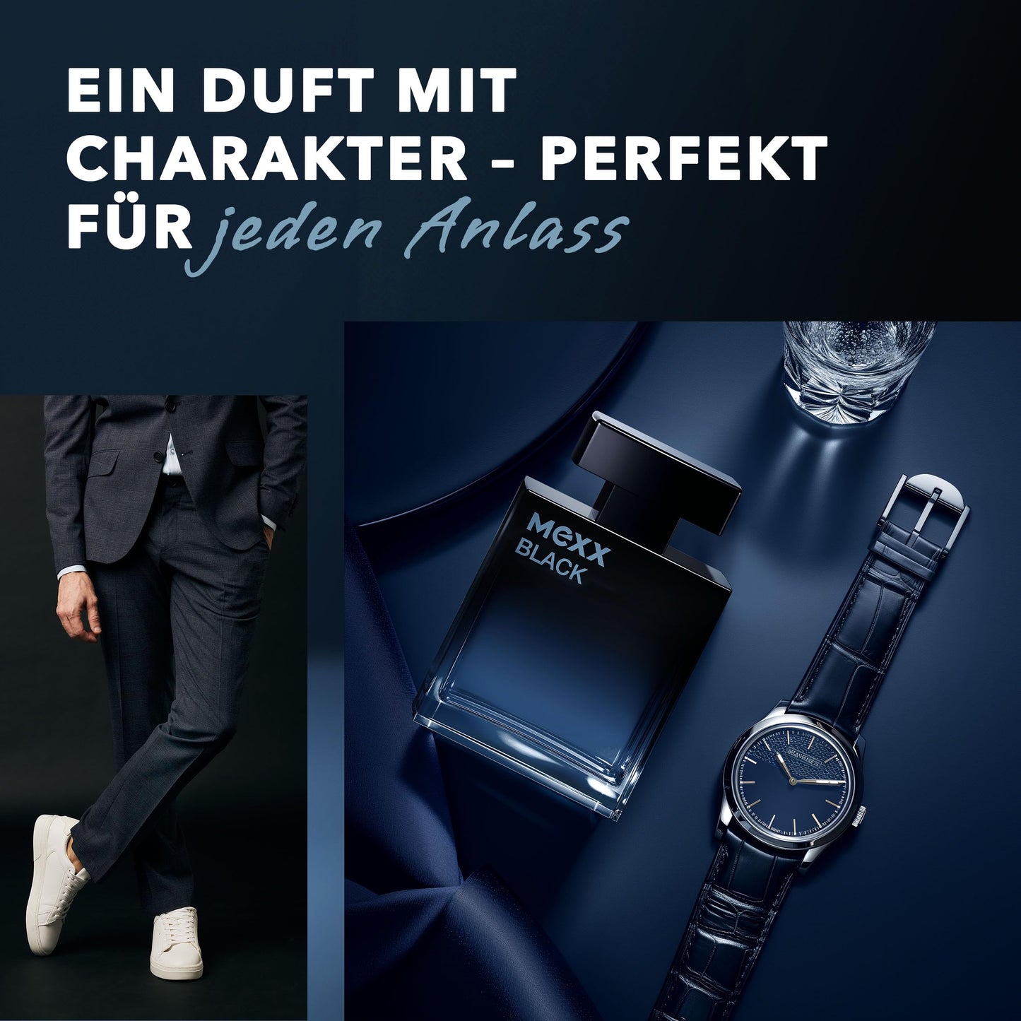 MEXX BLACK Man Eau de Parfume (50ml) mit aquatisch-holzigen Noten