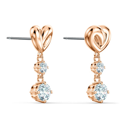 Swarovski 'Lifelong Heart' Drop-Ohrhänger: Funkelnd mit Roségold-Legierungsschicht