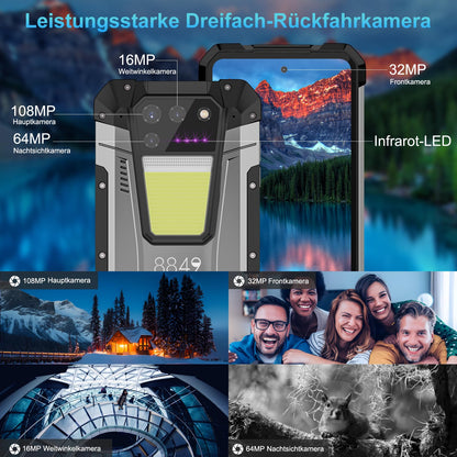Tank 2 Outdoor Dual SIM Smartphone mit Projektor & Nachtsicht (24GB RAM+512GB Speicher, 15500mAh)
