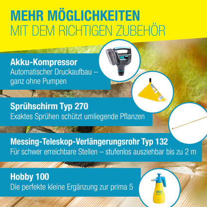 GLORIA Drucksprüher 'prima 5' (5L Füllinhalt): Sprühgerät für den Pflanzenschutz