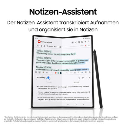 Samsung Galaxy Z Fold6 AI-Smartphone mit Garantie: 256GB Speicher, 50MP Kamera